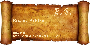 Rubes Viktor névjegykártya